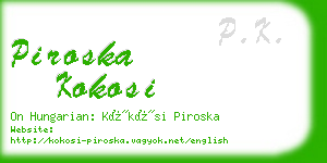 piroska kokosi business card